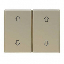 Клавиша для 2-клавишного выключатля жалюзи с оттиском «Стрелки» (металл, светло-бронзовый) Arsys Berker. Вид 1