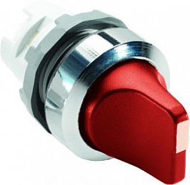 COS  Переключатель M3SS3-20R (короткая ручка) красный 3-х позиционный без подсветки (только корпус) с возвратом в среднее положение AB. Вид 1