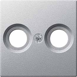 Центральная плата антенной розетки 2 отв., sm (алюминий) Merten Schneider Electric. Вид 1