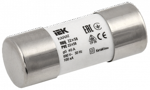 Плавкая вставка цилиндрическая ПВЦ 22х58 40А KARAT ИЭК. Вид 1