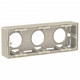 Коробка 3-постовая для открытой установки (бежевый) Unica New Schneider Electric. Вид 1
