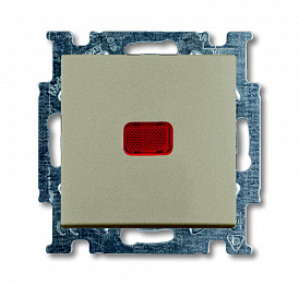 2026 UCN/KL-93 Механизм 1-клавишной, 1-полюсной кнопки (нормально-открытый контакт), с N-клеммой, с клавишей, с полем для надписи, с символом ЗВОНОК,. Вид 1