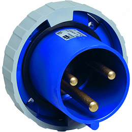 2125 BU6W Вилка панельная с прямым фланцем 2125BU6W, 125A, 2P+E, IP67, 6ч ABB. Вид 1