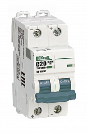 ВА-105 Автоматический выключатель 2-полюсный, 20А, 10kA, DC (хар-ка C) DEKraft. Вид 1