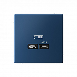 Розетка USB, тип-С 65Вт высокоскор.заряд. QC, PD, механизм (аквамарин) ARTGALLERY Systeme Electric. Вид 1