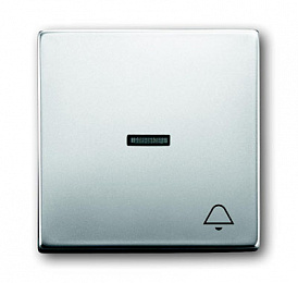 1789 KI-866 Клавиша для механизма 1-клавишного выключателя/переключателя/кнопки, с прозрачной линзой и символом ""ЗВОНОК"", серия pur/сталь ABB. Вид 1