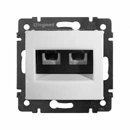 Розетка телефонная 2хRJ11 4-контакта (белый) Valena Legrand. Вид 1