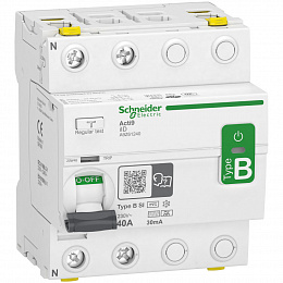 iID 2P 40А 30mA B-SI Блок утечки тока 2-полюсный, 40A, 30mA тип-B-SI (УЗО) Schneider Electric. Вид 1