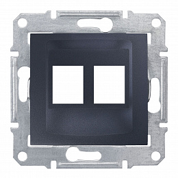 Адаптер для 2 коннект. RJ45,apm,molex,keline,кат. 5е,кат. 6,utp (графит) Sedna Schneider Electric. Вид 1