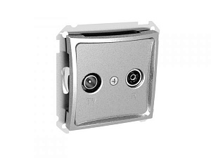 Розетка TV-R одиночная 2db, механизм (серебристый) Дуэт Schneider Electric. Вид 1