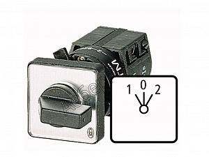 36910 TM-3-8216/E Выключатель, 3-полюсный, 10A, Пол. 2 > 0 <1, 45 °, 48х48 мм, пер. креп.  Eaton. Вид 1