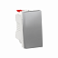 Выключатель 1-клавишный, кнопочный, сх. 1, 10 a, 1 мод, (алюминий) Unica Modular Schneider Electric. Вид 1.