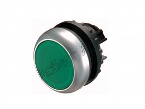 216938 M22-DL-G-X1 Головка кнопки с подсветкой, без фиксации, зеленый с обозначением I Eaton. Вид 1