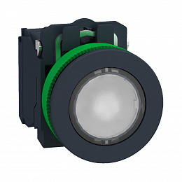Кнопка 22мм 230-240в белая с подсветкой, заподлицо, пластик Schneider Electric. Вид 1
