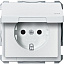 Розетка с заземлением, с крышкой IP44 ( (белый) Merten Schneider Electric. Вид 1.