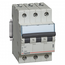 TX3 Автоматический выключатель 3-полюсный 16A 10kА (хар-ка B) Legrand. Вид 1