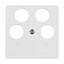 Накладка для антенной розетки, 4 отверстия (полярная белизна, бархат) Berker. Вид 1.