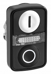 Головка кнопки двойная с маркировк + led zb4bw7a17217 Schneider Electric. Вид 1