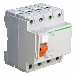 ВД63 Дифф. выкл. нагрузки (УЗО) 4-х полюсный 63A 30mA, тип АС Домовой Schneider Electric. Вид 1