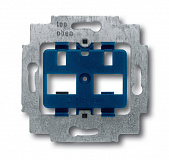 1816 Суппорт для 2-х разъёмов фирмы ITT-Cannon RJ45 кат.5, typ 808 RJ45 Mark III, с синим цоколем, без распорок ABB