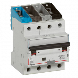 DX3 Дифф. автомат 4-полюсный, 32A, 30mA, тип А, 6kA (хар-ка C) Legrand. Вид 1