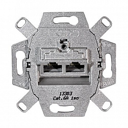 Розетка компьютерная 2ХRJ45 8/8 контактов кат.6 Merten Schneider Electric. Вид 1