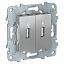 Розетка USB, 2-местный (алюминий) Unica New Schneider Electric. Вид 1.