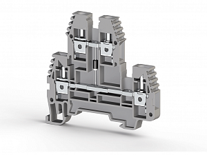 PIK2,5ND-B Клеммник 2-х ярусный, 2,5 мм.кв., с диодом, (серый) Klemsan. Вид 1