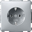 Розетка 2P+E (алюминий) Merten Schneider Electric. Вид 1.