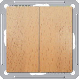 Переключатель 2-клавишный, 16АХ, механизм, (бук) Wessen 59 Schneider Electric. Вид 1