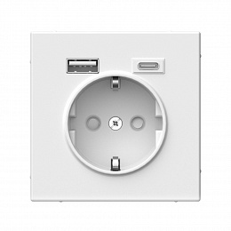 Розетка 16А с 2 USB A+C, 5В/2,4А/3,0А, 2х5В/1,5А, механизм (лотос) ARTGALLERY Systeme Electric. Вид 1