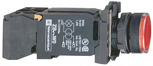 Кнопка 22мм 110-120в красная с подсветкой с возвратом Schneider Electric. Вид 1