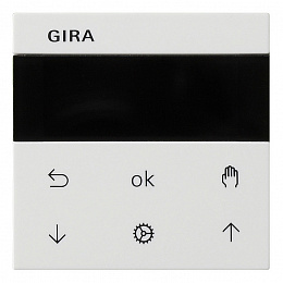 Накладка на жалюзийный выключатель, с дисплеем (белый матовый) System 55 Gira. Вид 1