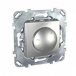 Диммер повор.-нажим.,для ламп накал./галог.,2-провод. подкл. (алюминий) Unica Top Schneider Electric. Вид 1