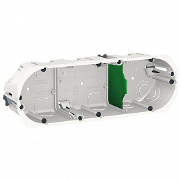 Коробка 3 поста глубина 50мм д/полых стен белая Schneider Electric. Вид 1