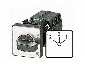 45847 TM-4-8213/EZ Выключатель 4-полюсный, 10A, Пол. 1-0-2, 45 °, 30x30mm, пер. креп. в отверстие 22мм Eaton. Вид 1