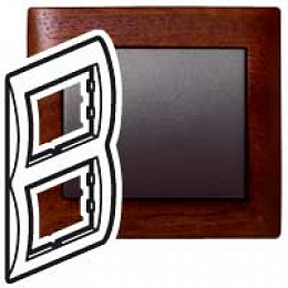 Рамка 2 поста, вертикальная (mahogany) Galea Life Legrand. Вид 1