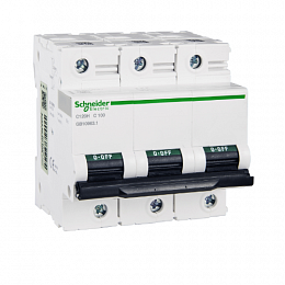 C120H 3P 100A Автоматический выключатель 3-полюсный, 100А, 10кА (хар-ка C) Schneider Electric. Вид 1
