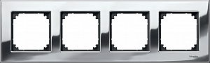 Рамка 4-постовая, sm (металл хром) Merten M-Elegance Schneider Electric. Вид 1