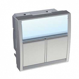 Розетка s-one 2xrj45 cat 5е неэкр металл Schneider Electric. Вид 1