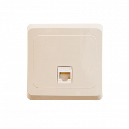 Розетка компьютерная RJ45, кат.5е, С/У (кремовый) Этюд Systeme Electric. Вид 1