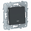Выключатель 1-клавишный с подсветкой (сх.1а) (антрацит) Unica New Schneider Electric. Вид 1.