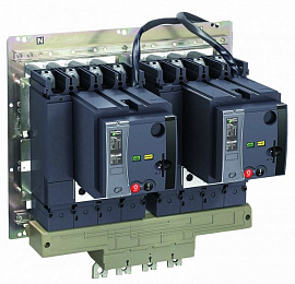 Блокировка 2-х выкатных NS кабелем Schneider Electric. Вид 1