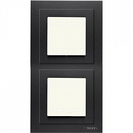 N3272 AN Рамка монтажная 2-постовая, 2-модульная, рамка+набор монтажный IP55, FM, серия Zenit, цвет антрацит ABB. Вид 1