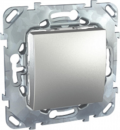 Выключатель 1-клавишный, кнопочный, сх. 1 (алюминий) Unica Top Schneider Electric. Вид 1
