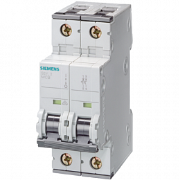 Автомат 2-полюсный 6A 10кА (хар-ка C) Siemens. Вид 1