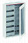 CA25VMW Шкаф 60М навесной с медиапанелями IP30, 800x550x160 между DIN-рейками 125 мм и самозажимными клеммами N/PE и Wi-Fi дверью с вент. отверстиями. Вид 1.