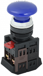 Кнопка AEА-22 "Грибок" синий d22мм 1з+1р ИЭК. Вид 1
