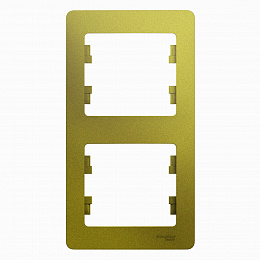 Рамка 2-постовая, вертикальная (фисташковый) Glossa Systeme Electric. Вид 1