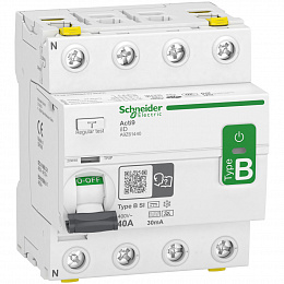iID 4Р 40A 30mA B-SI Блок утечки тока 4-полюсный, 40A, 30mA, тип B-SI (УЗО) Schneider Electric. Вид 1